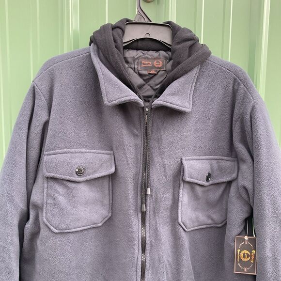 Men’s Victory Sportswear Fleece Fully Lined Hooded Zip Up Jacket Coat Size XXL - Picture 3 of 5
